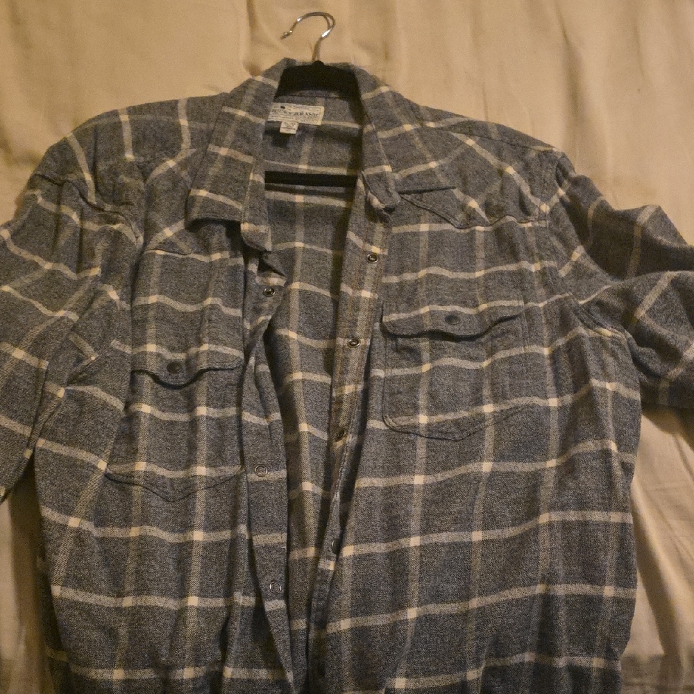 Lucky Brand Men's Gray Checkered Shirt Jacket